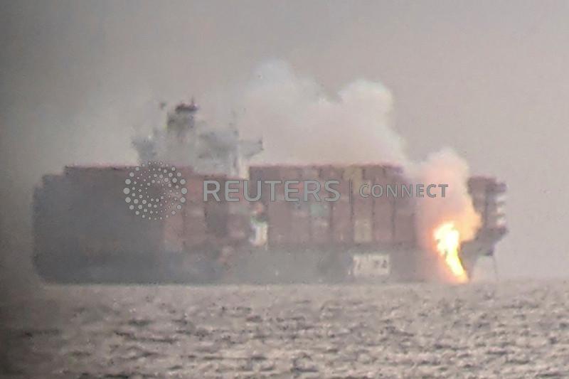 The Fiji Times » Fire blazes on cargo ship containers off British Columbia