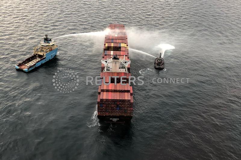 The Fiji Times » Container ship fire off British Columbia smoldering