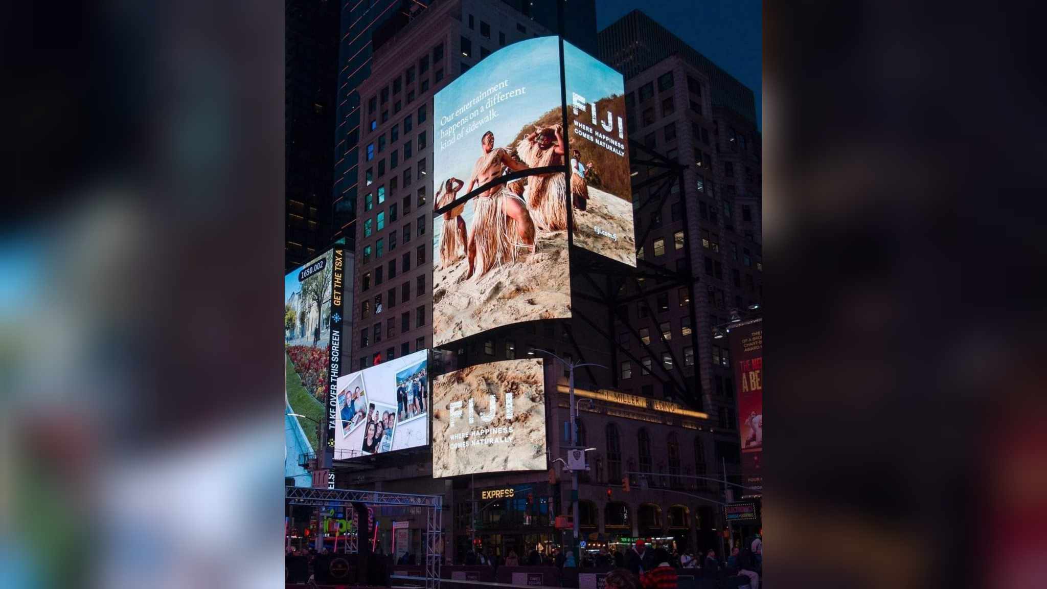 Fiji campaign in New York’s Times Square Fiji campaign in New York’s Times Square